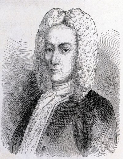 Portrét Mathieua Dutilha (1715-1791) - v „“ Album of Science; proslulí učenci; Grandesovy objevy “”” 1896. od French School