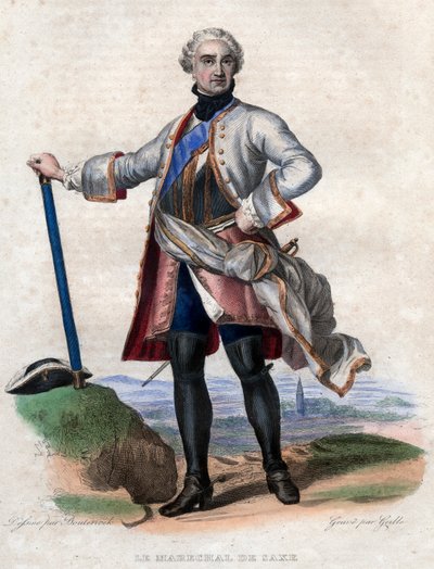 Portrét Maurice de Saxe (1696-1750), německého vojáka ve francouzských službách a generálního maršála Francie. od French School