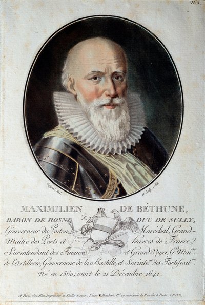 Portrét Maxmiliána de Bethune, vévody ze Sully (1560-1641). od French School