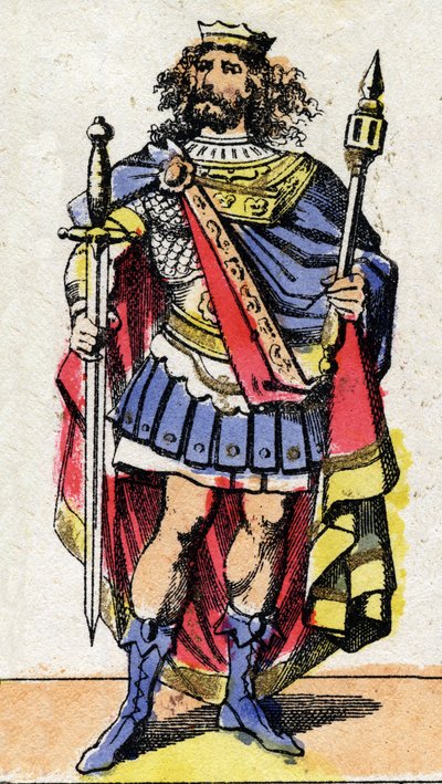 Portrét Merovee III (nebo Merowig) (asi 412-458), král Franků v letech 448 až 458. od French School