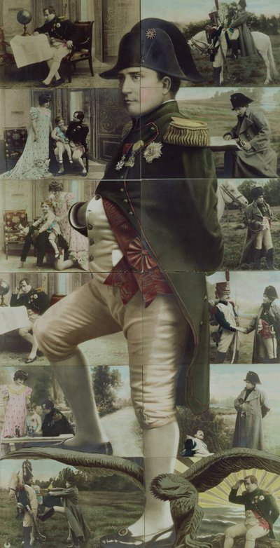 Portrét Napoleona Bonaparta (1769-1821) a výjevy z jeho života, 19.-20. století (kolorované foto) od French School