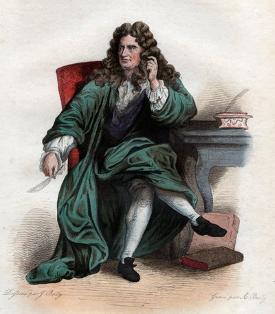 Portrét Nicolase Boileaua Despreauxe (1636-1711), francouzského básníka a kritika. od French School