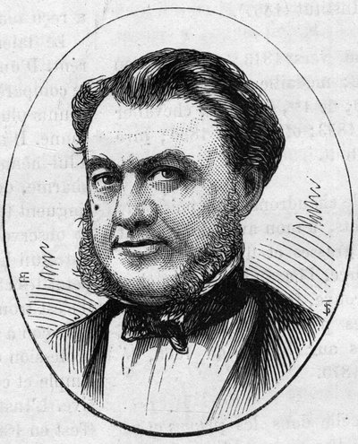 Portrét Paula Abadieho (1812-1884), francouzského architekta. Rytina v „“ Le Monde Illustré““ č. 890 ze dne 2. května 1874. od French School
