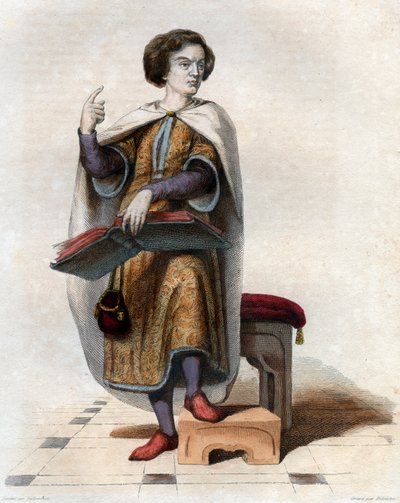 Portrét Petera Abelarda (Pierre Abailard) (Pierre Abeilard) (1079-1142), francouzského scholastického filozofa, teologa a logika. od French School