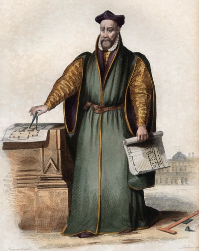 Portrét Philiberta Delorma (De Lorme) (De lOrme) (1510-1570), francouzského architekta. od French School