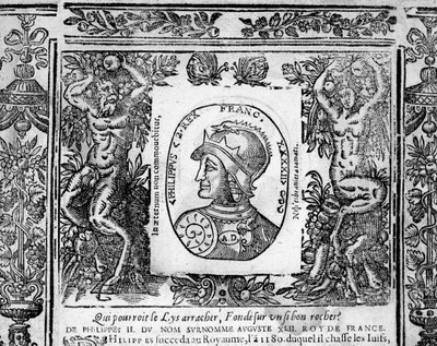 Portrét Philippe Auguste - rytina od French School