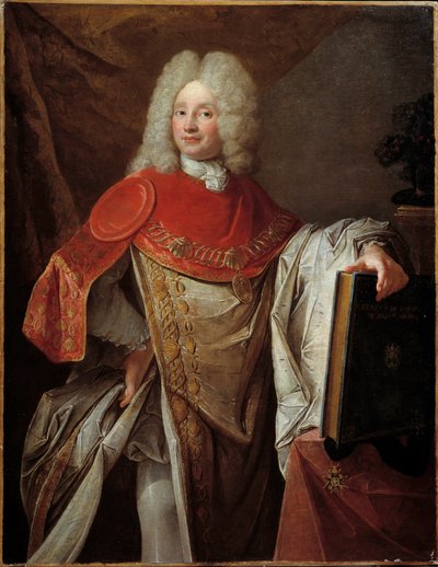 Portrét Philippe Joseph Perrotin de Barmond, rytíř svatého Michaela v plném kostýmu malířského řádu francouzské školy. 1720 ne. 1,33 x 1,03 m Paříž, Muzeum Čestné legie - Portrét Philippa Josepha Perrotina z Barmondu, Chevalier de od French School