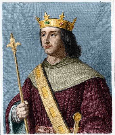 Portrét Filipa VI. de Valois (1294 - 1350), krále Francie - v „“ Histoire des Francais““ od Lavallee, rytina, sd. od French School