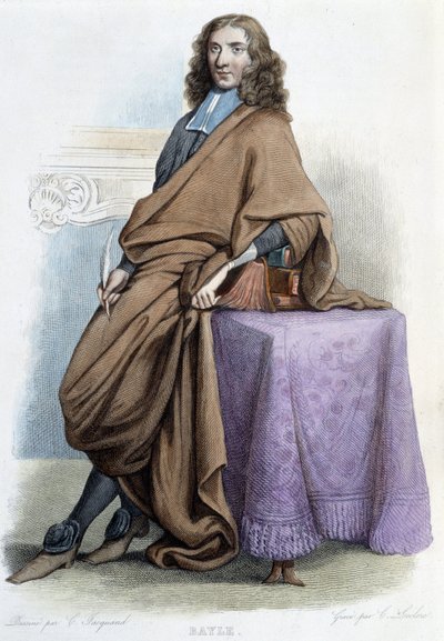 Portrét Pierra Baylea, francouzského filozofa a spisovatele (1647-1706) - v „“Le Plutarque francais“ od Mennecheta od French School