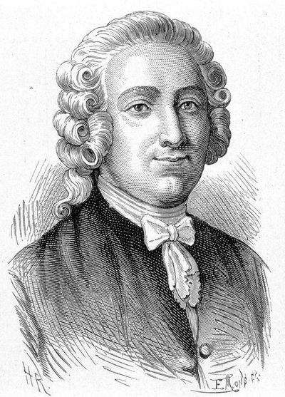 Portrét Pierra Josepha Macquera (1718 - 1784), francouzského chemika a lékaře - v „Album de la Science; věhlasní vědci; Velké objevy “”” 1896. od French School