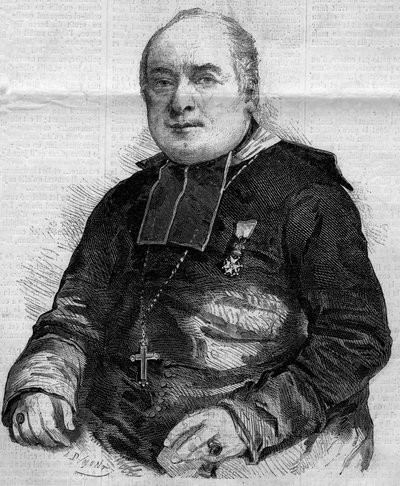 Portrét Pierre Louis Coeur (1805-1860), biskup z Troyes. Rytina v „“ Le Monde Illustré““ č. 184 z 20. října 1860. od French School