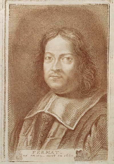 Portrét Pierra de Fermat (1601-1665) z Histoire des Mathematiciens od Alexandra Saveriena, polovina 18. století od French School