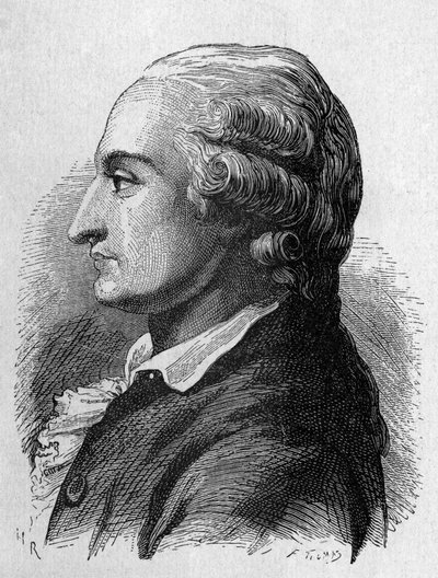 Portrét Pilâtre de Rozier (1756 - 1785), francouzského fyzika a aeronautika (první cesta horkovzdušným balónem) - v „Album de la Science; věhlasní vědci; Velké objevy “”” 1896. od French School