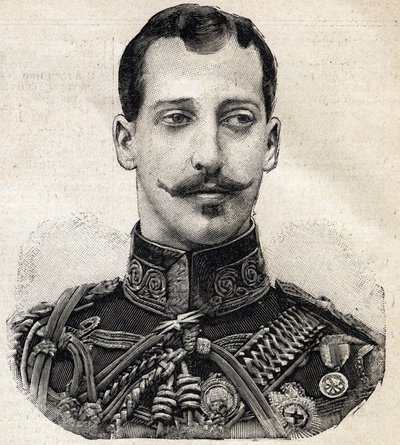Portrét prince Alberta Victora (1864-1892), vévody z Clarence a Avondale a vnuka anglické královny Viktorie, z francouzských novin Le Petit Parisien od French School
