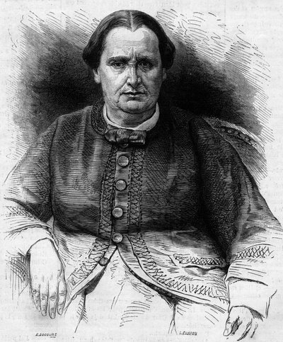 Portrét princezny Elisy Napoleone Baciocchi (1806-1869), neteře Napoleona I. Rytina v „“ Le Monde Illustré““ č. 618 ze dne 13. února 1869. od French School