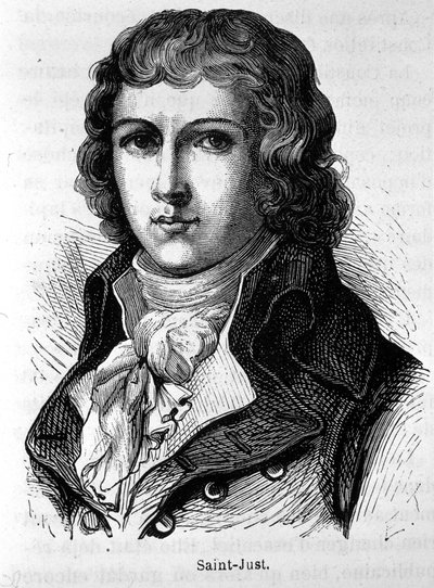 Portrét Saint-Just (1767 - 1794) - v „Dějinách Francie““ od Henriho Martina od French School
