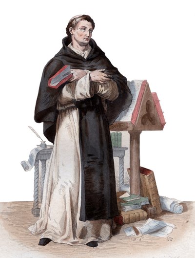 Portrét svatého Bernarda de Clairvaux (1090-1153), francouzského opata a stavitele reformujícího se cisterciáckého řádu. od French School