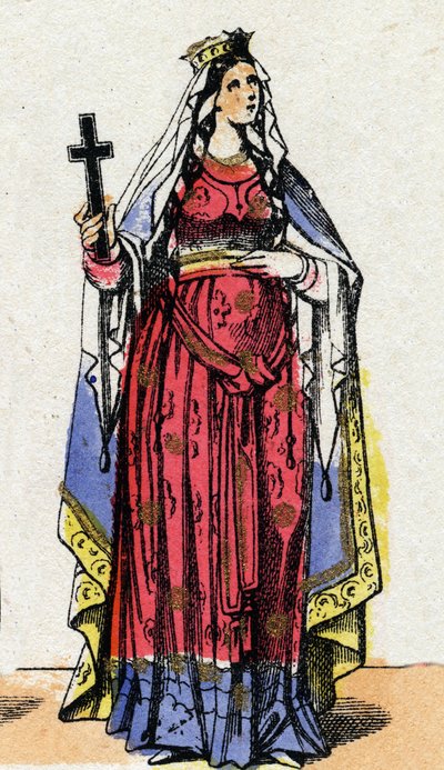 Portrét svaté Clotildy, královny franků (v. 475–545), manželky Chlodvíka I. od French School