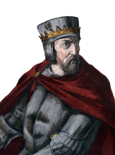 Portrét Simona IV de Montfort, 5. hraběte z Leicesteru (1150-1218), francouzského šlechtice. od French School
