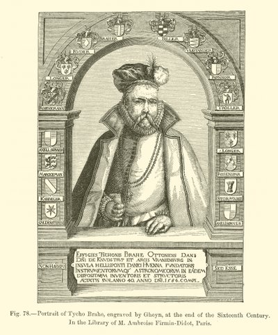 Portrét Tycho Brahe, vyrytý Gheynem, na konci šestnáctého století (rytina) od French School
