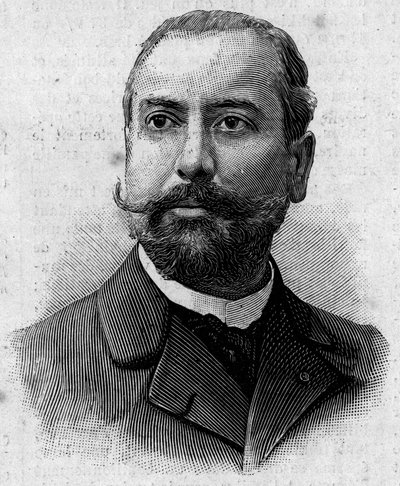 Portrét Victora Theophila Liotarda (1858-1916), francouzského lékárníka a koloniálního průzkumníka. Rytina v “” Journal des Voyages”” z 29. ledna od French School