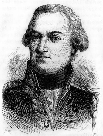 Portrét Villaret-Joyeuse (hraběte z Villaret de Joyeuse), francouzského admirála (1750 - 1812) - v „“L’Histoire de France““ od Henriho Martina od French School