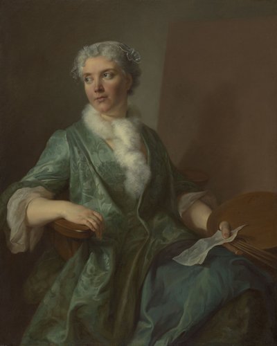 Portrét umělkyně, kolem roku 1735 (olej na plátně) od French School