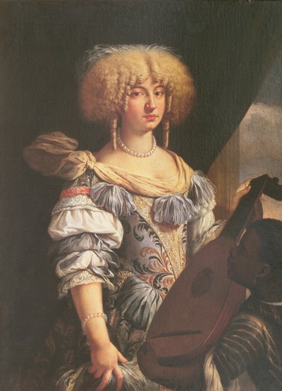 Portrét ženy s maurskou stránkou od French School