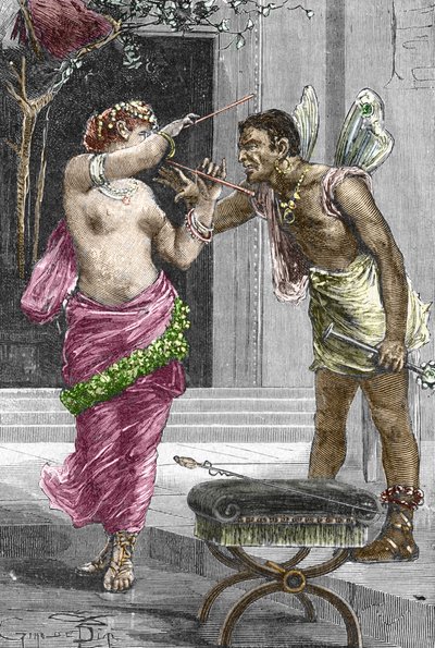 Portrét kurtizány a herečky Theodory před svatbou s císařem Justiniánem I., 1888 od French School