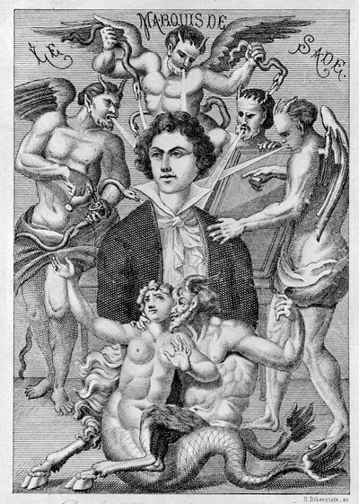 Portrét markýze de Sade, přední strana 