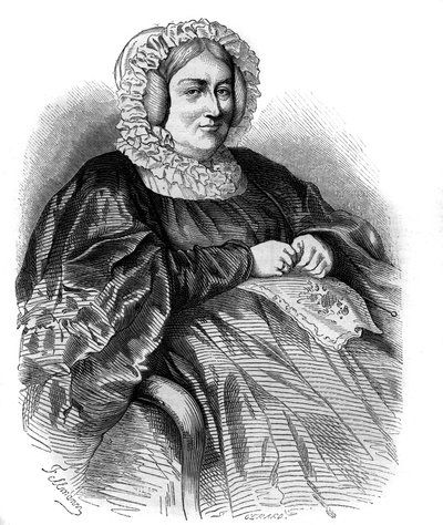 Portrét markýze de La Rochejaquelein (La Rochejaquelein) (rozená Marie Louise Victoire de Donnissan nebo Donissan) (1772-1857), francouzský spisovatel. Rytina z roku 1858. od French School