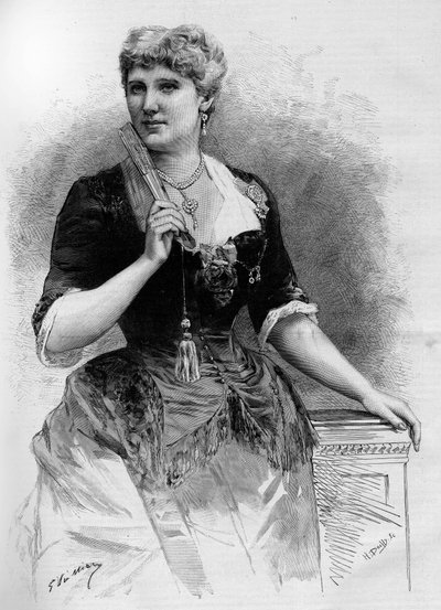 Portrét švédské sopranistky Christine Nilsson (1843-1921), v Illustrous World 1887. od French School