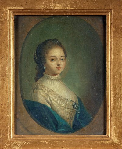 Portrét spisovatelky Madeleine de Scudery od French School