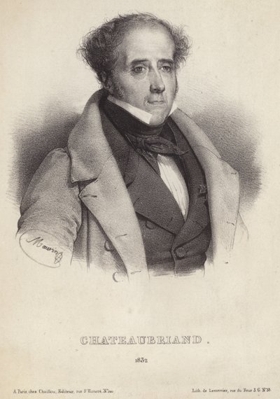 Portrét vikomta de Chateaubriand od French School