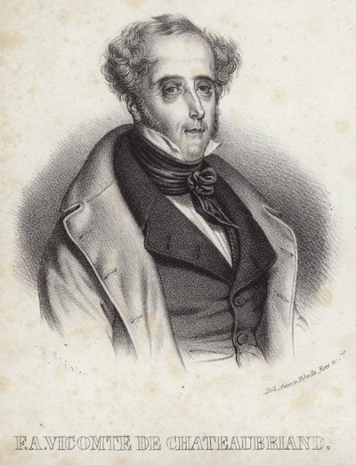 Portrét vikomta de Chateaubriand od French School