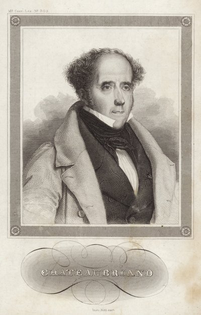 Portrét vikomta de Chateaubriand od French School