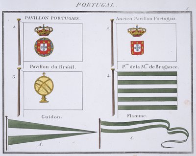 Portugalské vlajky, z francouzské knihy vlajek, c.1819 od French School