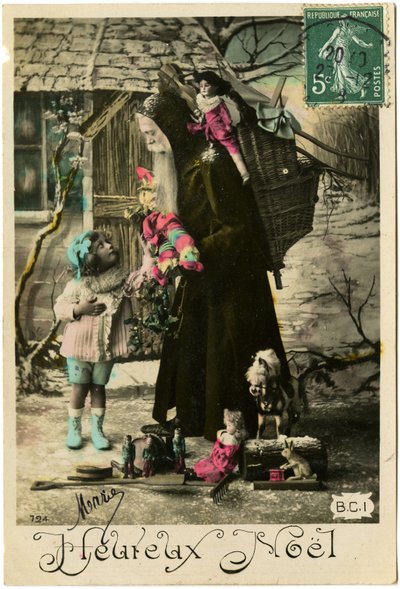 Pohlednice: Veselé Vánoce, Mary (tištěný papír) od French School