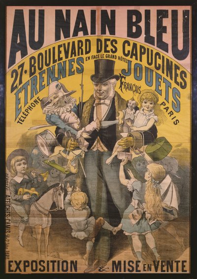 Reklamní plakát Au Nain Bleu, cca 1890 od French School