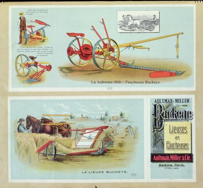 Reklamní plakát Aultman-Miller Buckeye Binders and Reapers, konec 19. století od French School