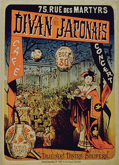 Reklamní plakát japonský divan, Paříž od French School