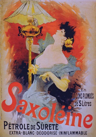 Reklamní plakát Saxoleine Safety Lamp Oil, 90. léta 19. století od French School