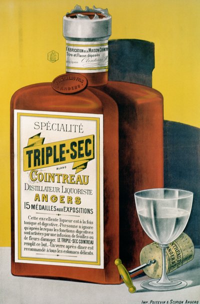 Plakátová reklama Triple Sec Cointreau vyrobená v Angers od French School