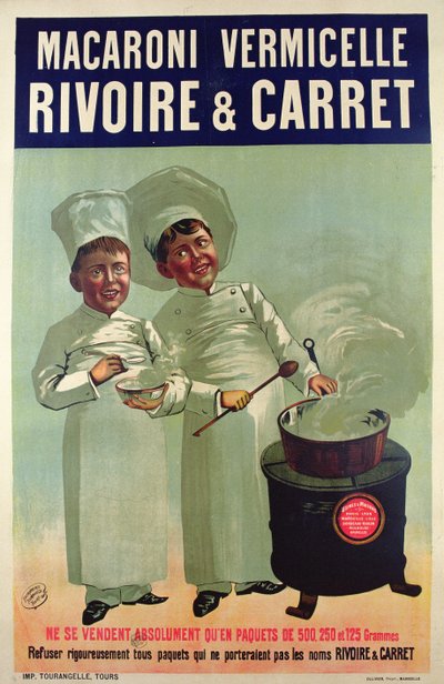 Plakát reklamní těstoviny vyrobené Rivoire et Carret od French School