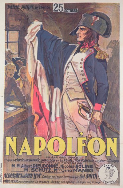 Plakát inzerující film Napoleon, který napsal Abel Gance od French School