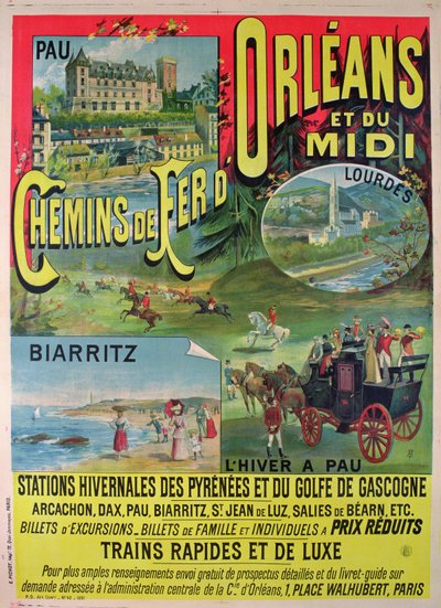 Plakát inzerující železnice Orleans a Midi, Francie od French School