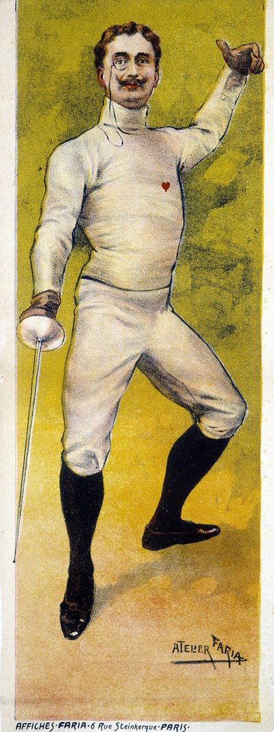 Plakát na šerm navržený dílnou Faria v Paříži v roce 1898. od French School