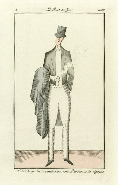 Obvykle se používá práškové obilí. Plášť Vicuna z Costumes Parisiens, pub.1912 (ručně kolorovaná rytina) od French School