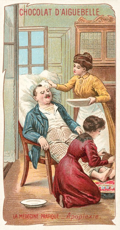 Praktické lékařství - apoplexie (chromolitho) od French School