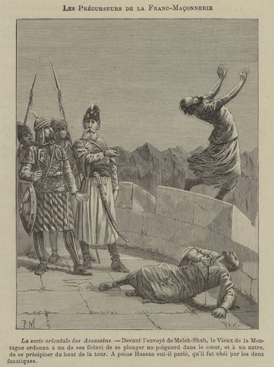 Předchůdci svobodného zednářství: Assassins (rytina) od French School